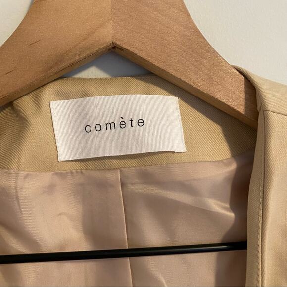 Comete Tan Neutral Cropped Button Front Blazer Jacket XS - Picture 9 of 11